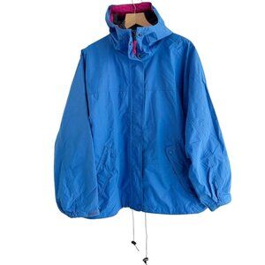 Vintage EDDIE BAUER Women's Sz L Blue Pink Gore-Tex Hooded Jacket